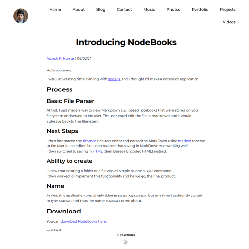 Screenshot of NodeBooks