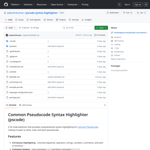 Screenshot of pscode Syntax Highlighter