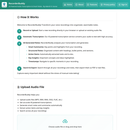 Screenshot of Recorder Buddy