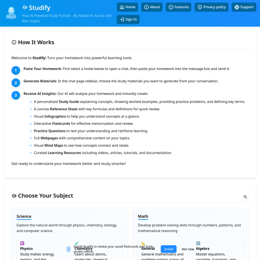 Screenshot of Studify