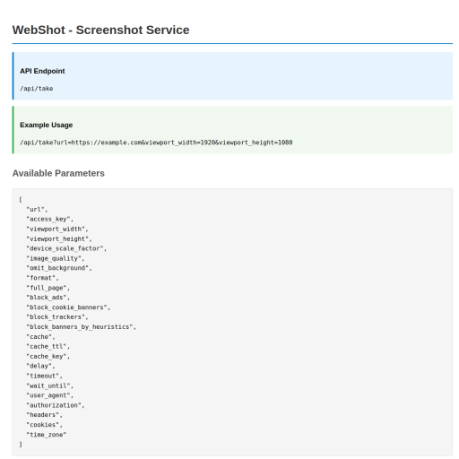 Screenshot of WebShot